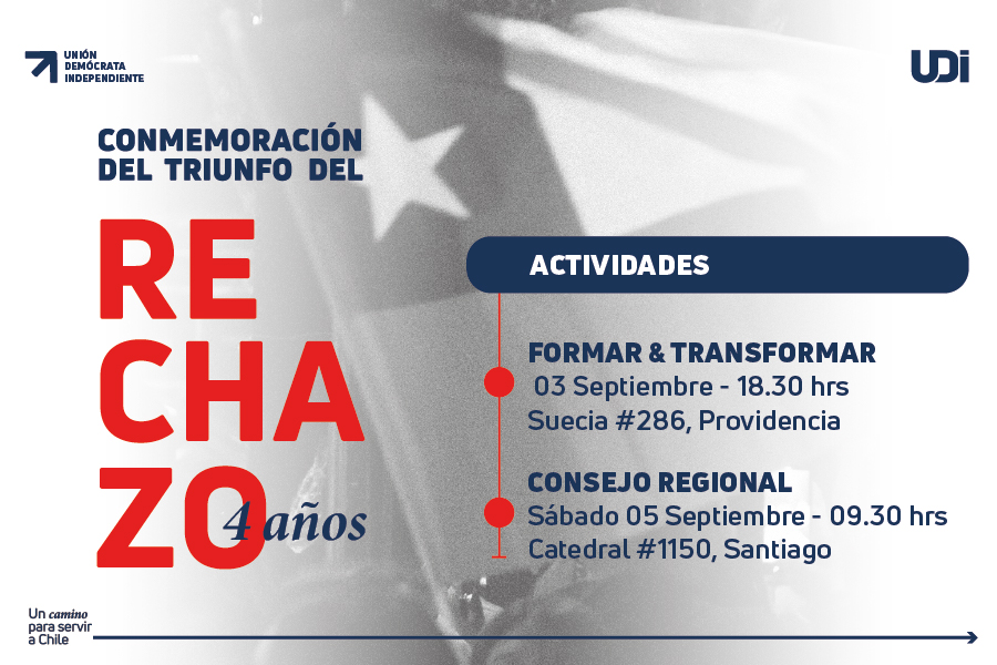 UDI prepara actividades para conmemorar cuatro años del triunfo del Rechazo